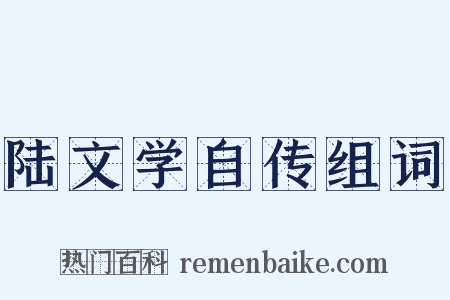 陆文学自传组词是什么意思的图片